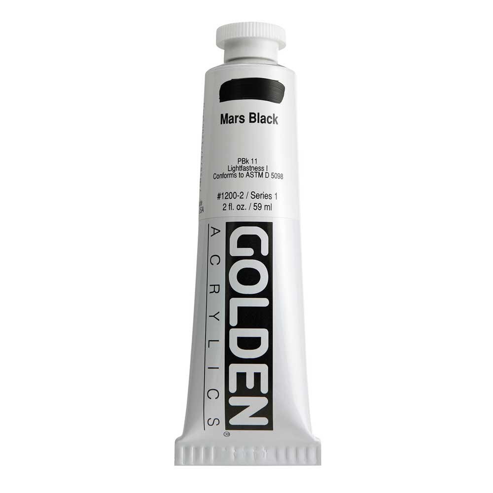 Golden Heavy Body Acrylic Tube 2oz Mars Black